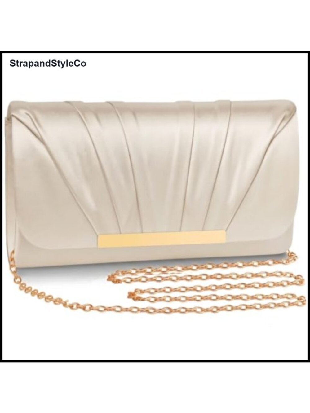 Women's Envelope Clutch Evening Bag Snap Closure Removable Chain Strap